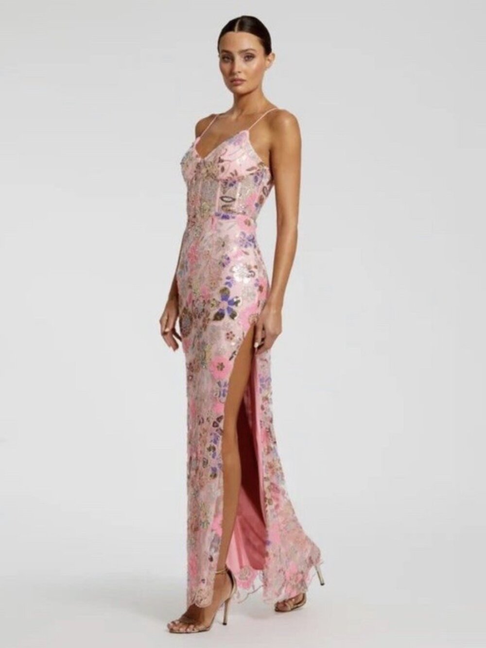 Mac Duggal Size 2 Pink 68718 Sequin Beaded Sleeveless Formal Gown Dress NWT Prom - Picture 2 of 12